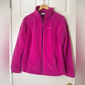 Columbia Women’s Pink Fleece Jacket Size Large Full Zipper Excellent Condition